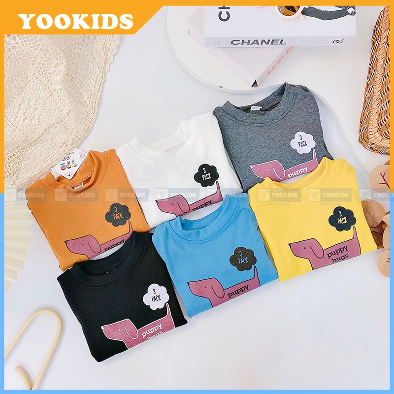 Áo dài tay cho bé YOOKIDS cổ 3 phân chất cotton ZIP cao cấp giữ ấm tốt cổ và ngực cho bé 1 2 3 4 tuổi