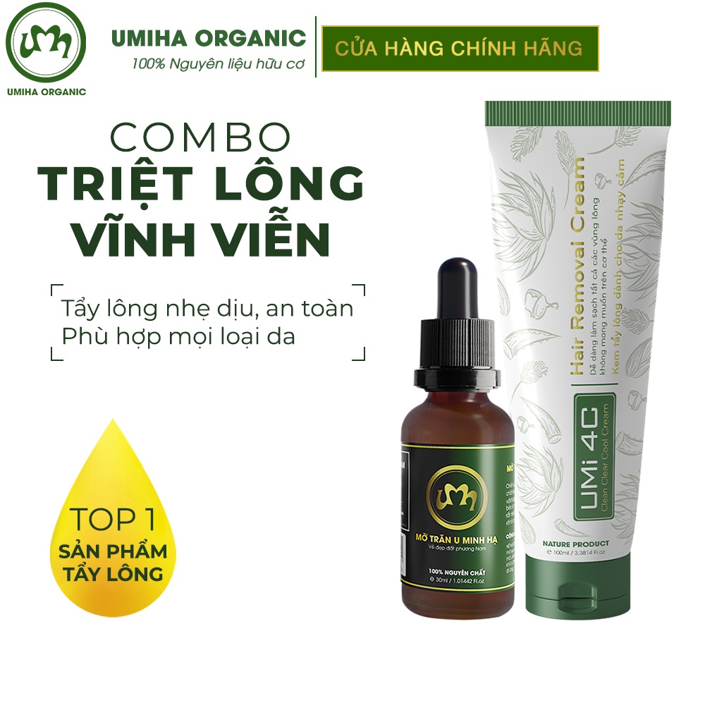 Combo Tẩy triệt lông Bikini, Vùng kín, Chân, Tay, Nách, Ngực, Bụng,...