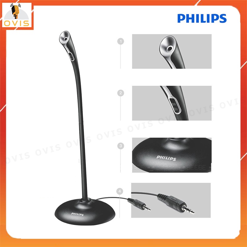 Philips SHM1000 - Micro Cổ Ngỗng Mini cho Điện Thoại, Laptop