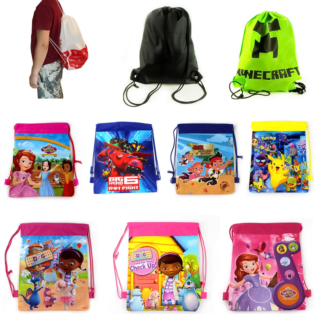Balo Dây Rút Bằng Vải Hình pikachu Sofia the First Jake and the Never Pirates Cars Hoạt Hình Sinh Thái Thân Thiện Với Môi Trường Beg Tangan.