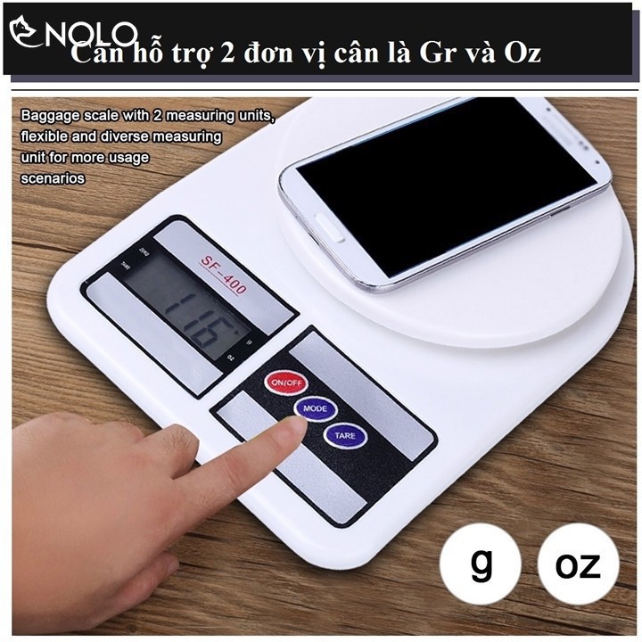 Combo Bộ Cân Nhà Bếp Điện Tử Màn Hình LCD 10gr 7kg Và Dụng Cụ Làm Mềm Thịt Cán Dài