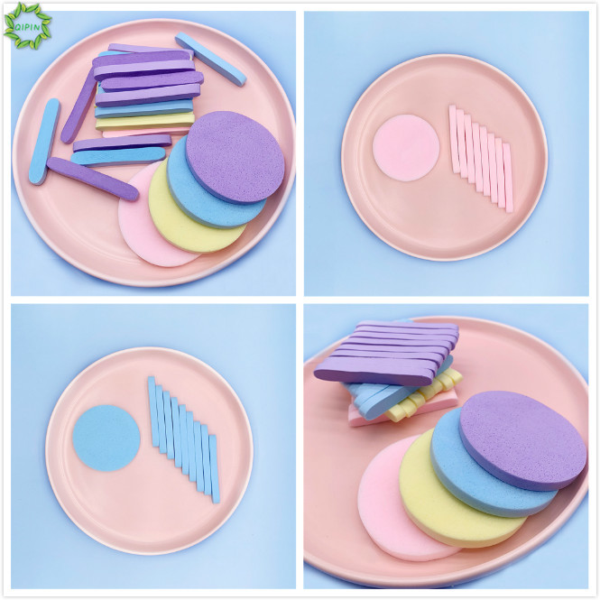 Bộ 12 miếng mút rửa mặt dạng nén  thiết kế 4 màu tiện dụng Bọt biển - Bông nở rửa mặt Chivey