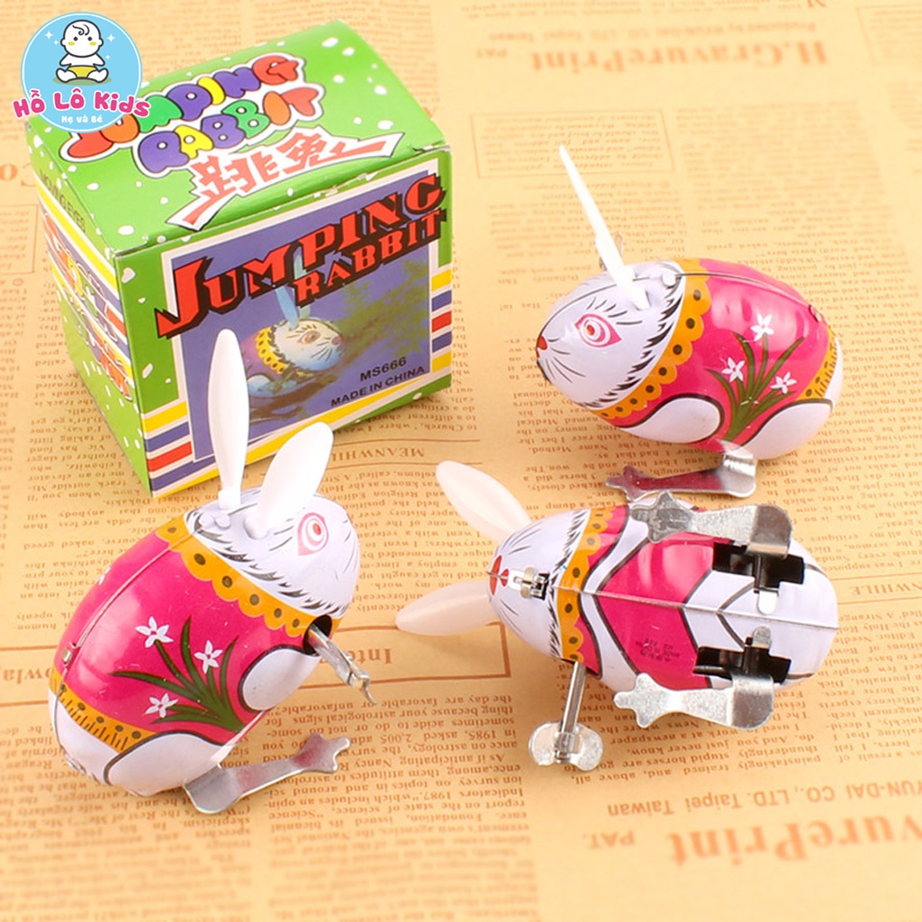 Đồ chơi cho bé thỏ nhảy vặn cót bằng kim loại đáng yêu Hồ Lô Kids
