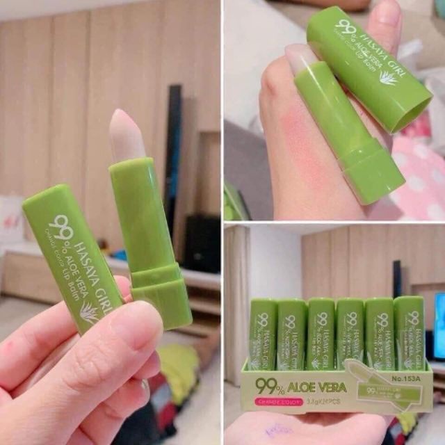 Son dưỡng môi có màu Hasaya Girl Aloe Vera 99% Thái Lan