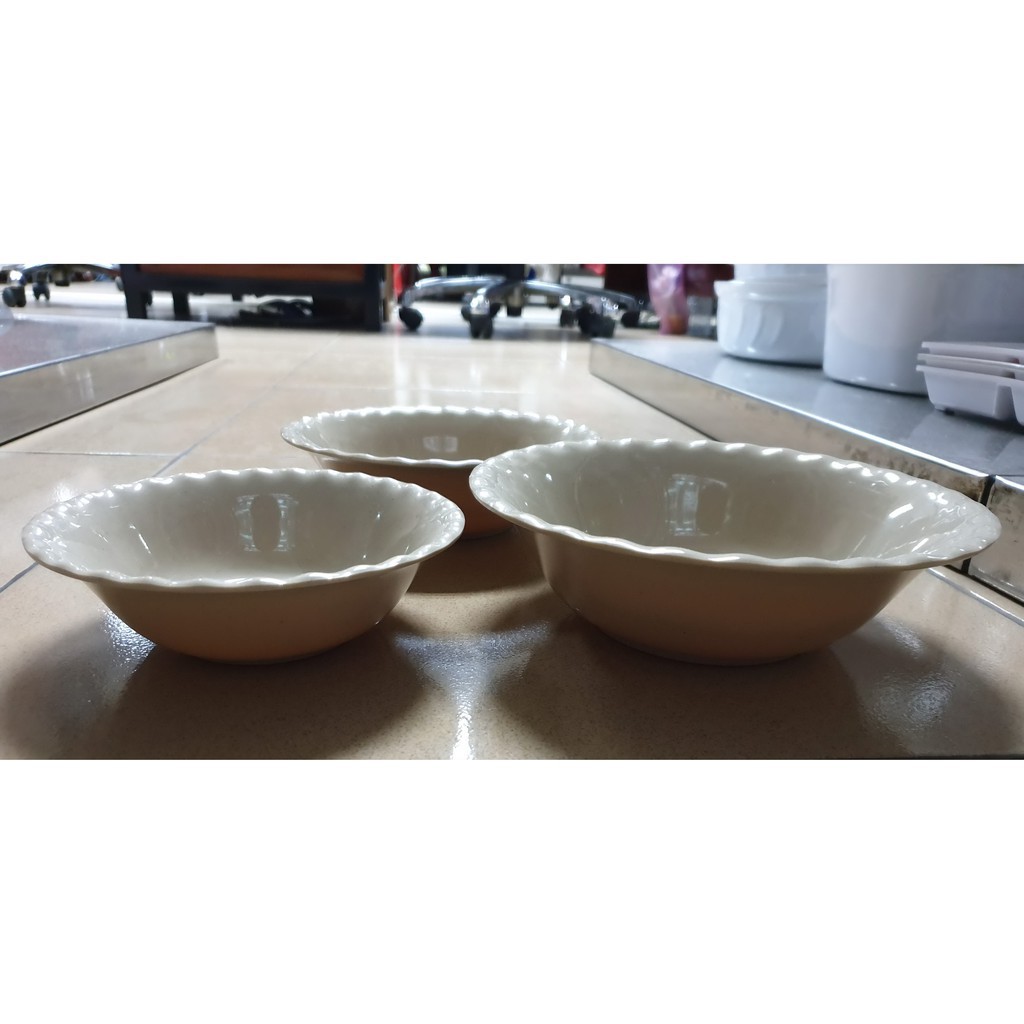 Tô bèo 18 x 5 cm melamine phíp màu nâu kem - bát mì nhà hàng quán bar NT-Ta7x