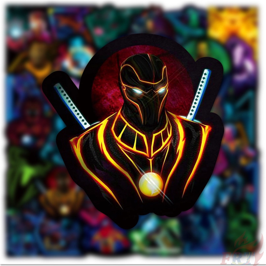 ❉ Bộ 03 Miếng Dán Trang Trí Hình Siêu Anh Hùng Marvel Màu Neon ❉ Bộ 50 Sticker Dán Ván Trượt Thời Trang