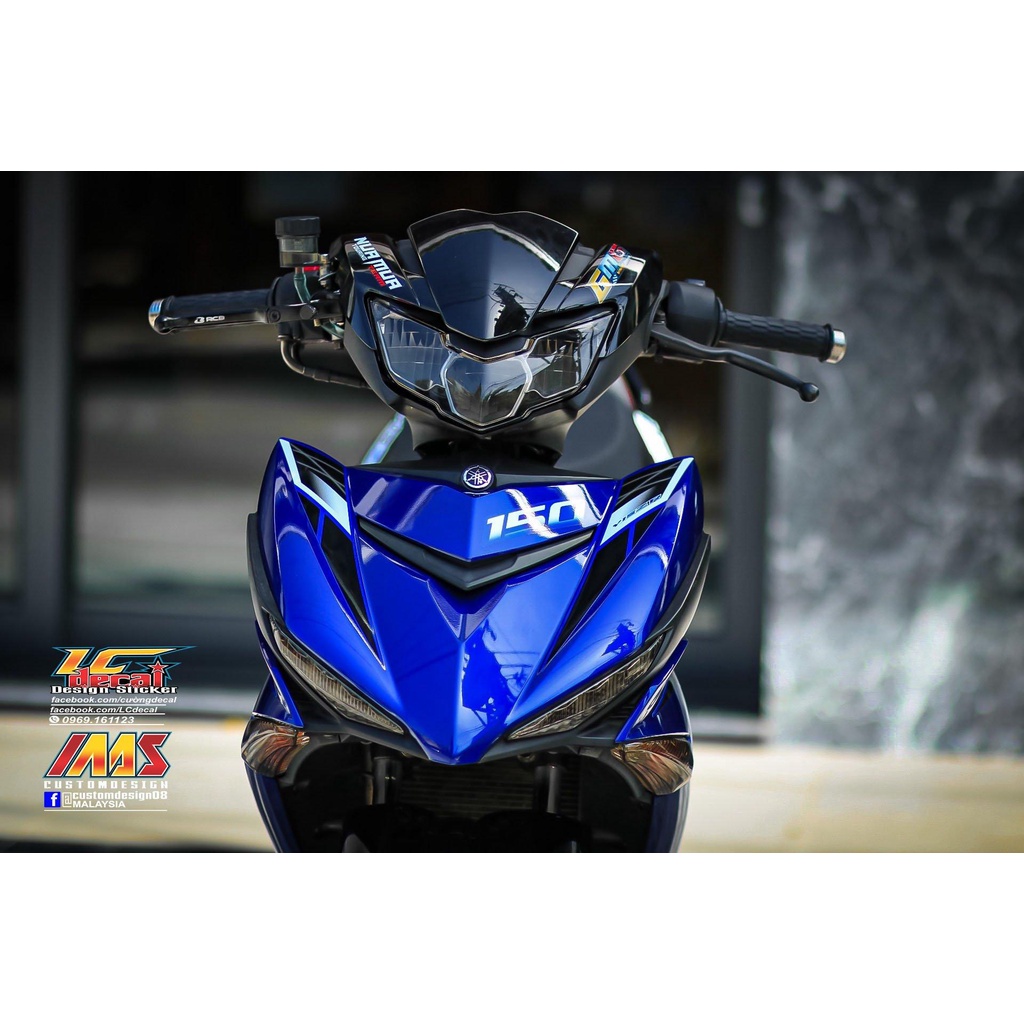 TEM RỜI mẫu Y15ZR cho Exciter 150 xanh Gp đen - chuẩn form xe - không bay màu