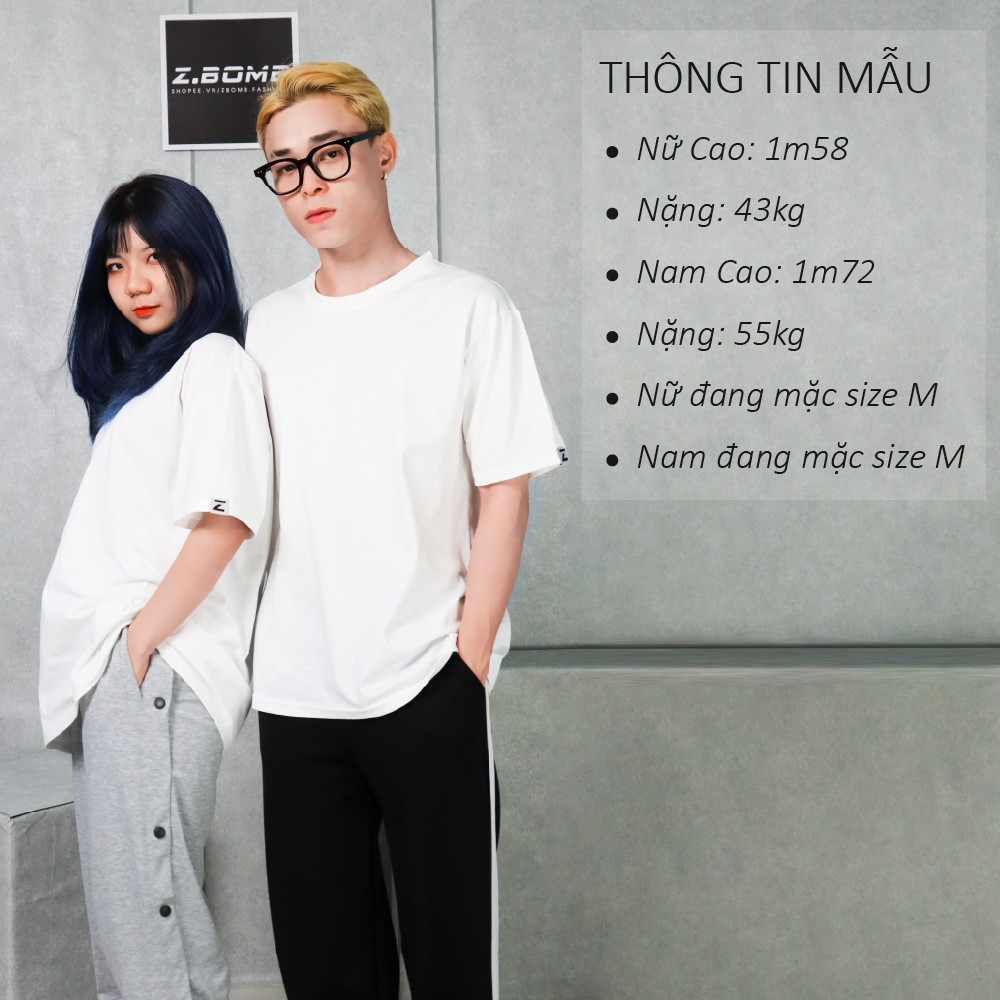 Áo Thun Oversize Dáng Unisex Nam Nữ Tay Lỡ Form Rộng Basic Tee ZBOMB | BigBuy360 - bigbuy360.vn