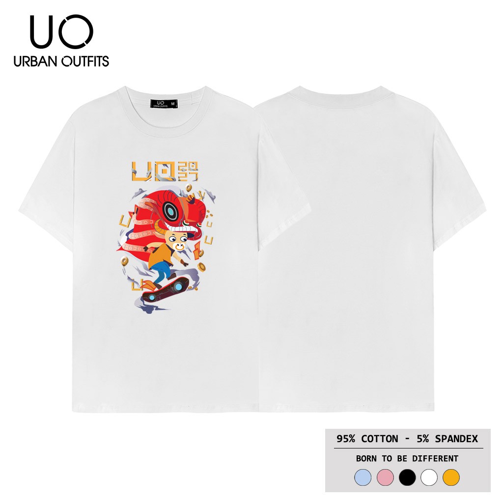 3 Màu ATO15 Áo Thun Tay Lỡ Nam Nữ Form Rộng URBAN OUTFITS In Trâu Trượt Ván Cotton 4 Chiều Local Brand