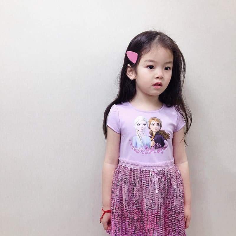 Đầm Công Chúa Váy Elsa Tay Dài Cổ Búp Bê Thời Trang Mùa Thu Đông Mới Kèm Túi Elsa Dành Cho Bé Gái