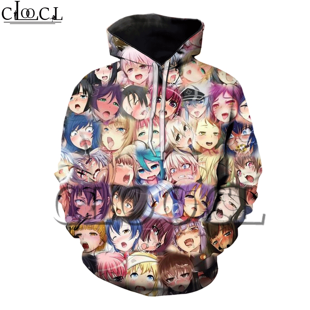 Áo hoodie hình Anime Ahegao Hentai 3D cá tính