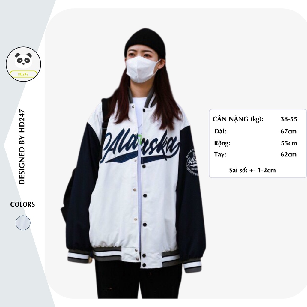 Áo khoác bomber Jackets bóng chày nữ Hàn Quốc 2 lớp in hình thời trang HD247 0226