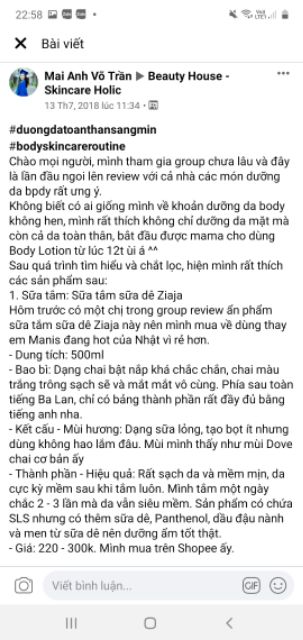 [500ml] Sữa tắm Ziaja Mleko trắng da sữa dê