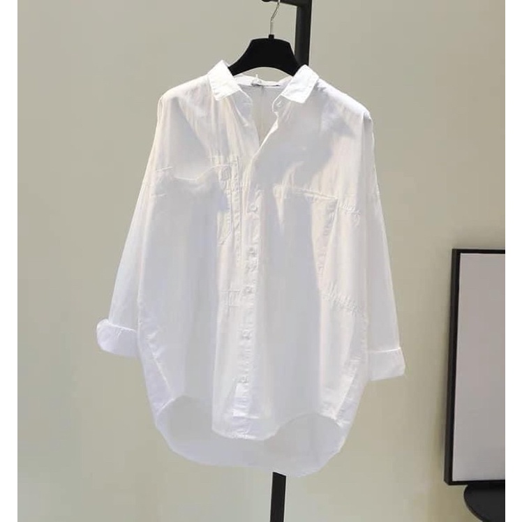 [Mã FAMARAL1 giảm 10K đơn 50K] áo sơ mi dài tay 2 túi siêu xinh dễ phối đồ