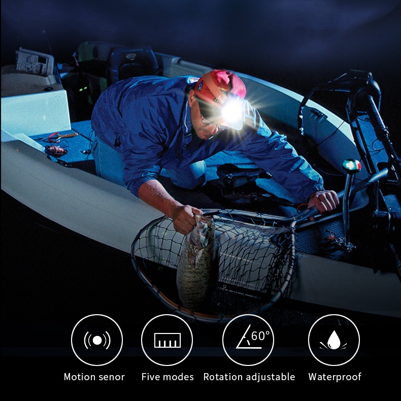 [Mới] Đèn Pha Siêu Sáng Chống Thấm Nước Siêu Nhẹ Có Thể Sạc Lại Dùng Cho Chạy Bộ / Đạp Xe / Câu Cá / Cắm Trại / Leo Núi Ngoài Trời