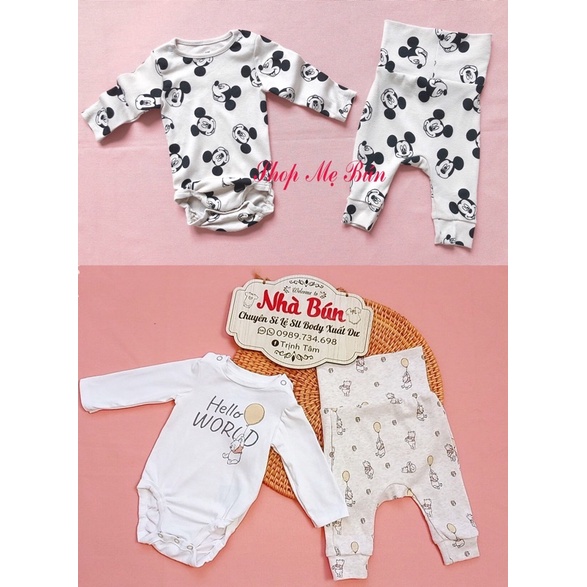 Set quần cạp cao và bodychip HM size 3-9kg