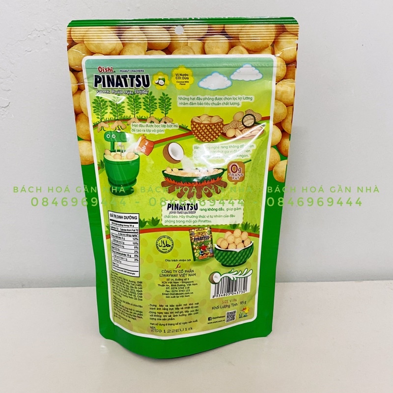 Snack nhân đậu phộng PINATTSU túi 95g