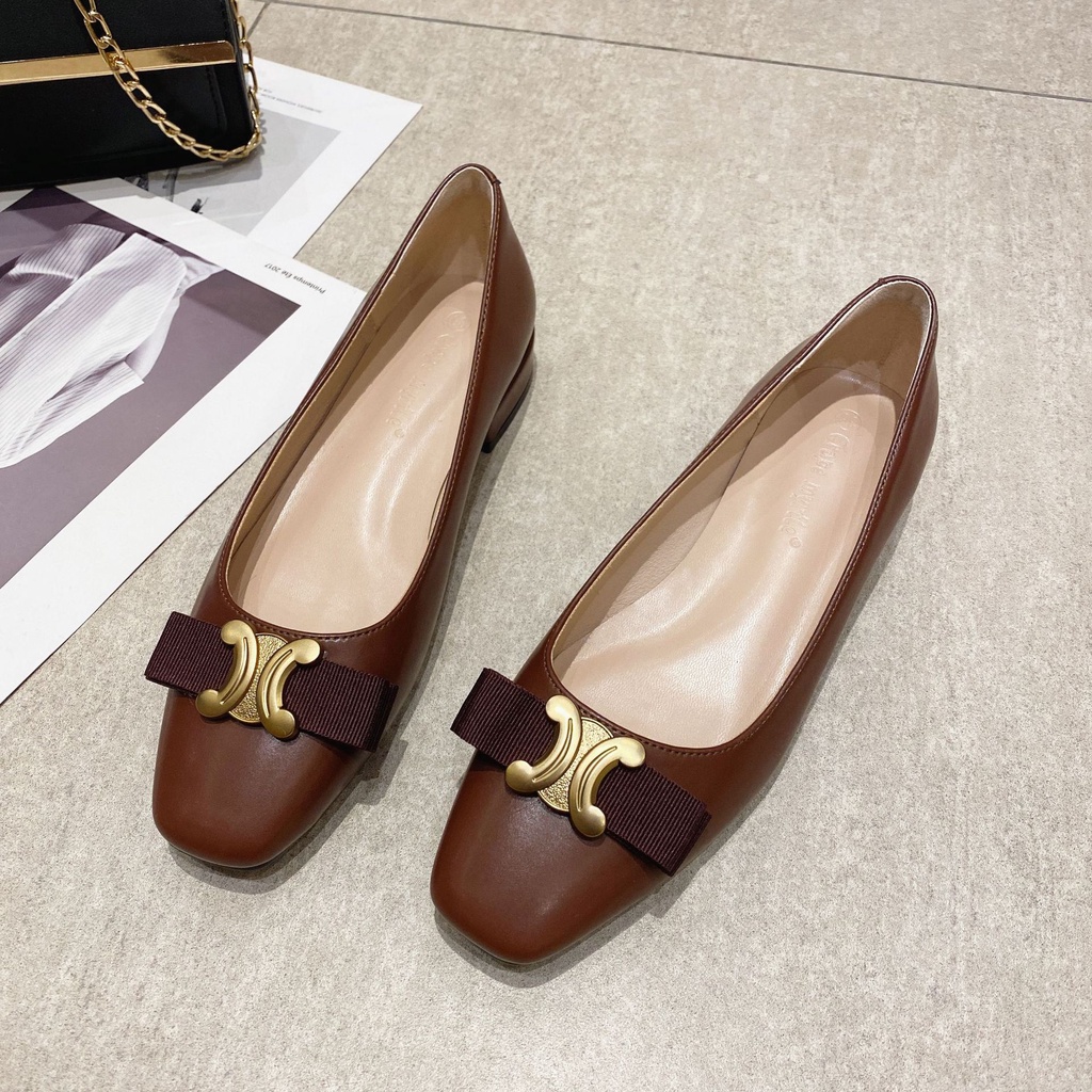 Giày Cao Gót Mũi Vuông Đế Dày Thanh Lịch Hợp Thời Trang Cho Nữ