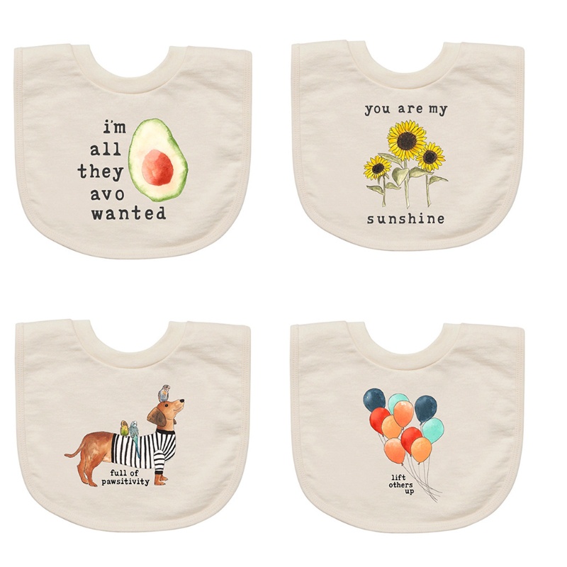 Yếm Ăn Cotton Mềm Mại Chống Thấm Nước In Họa Tiết Ngọt Ngào Cho Bé Sơ Sinh