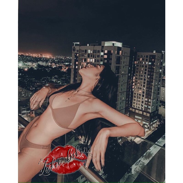 Bikini 2 Mảnh Pastel Tam Giác Dây Sexy Basic Tankini Quần Lọt Khe