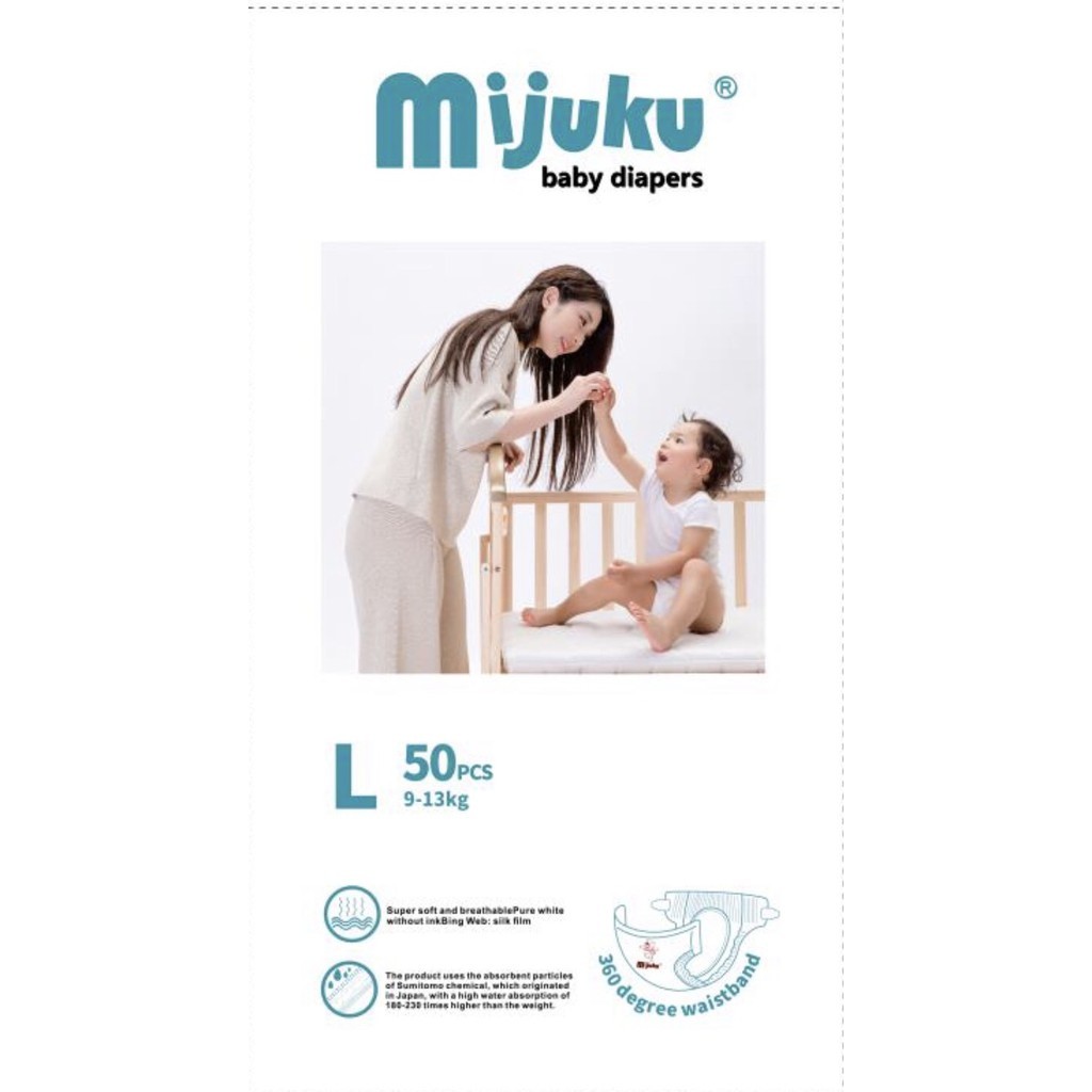 Combo 100 miếng bỉm tã dán Mijuku siêu thấm hút size S/M/L