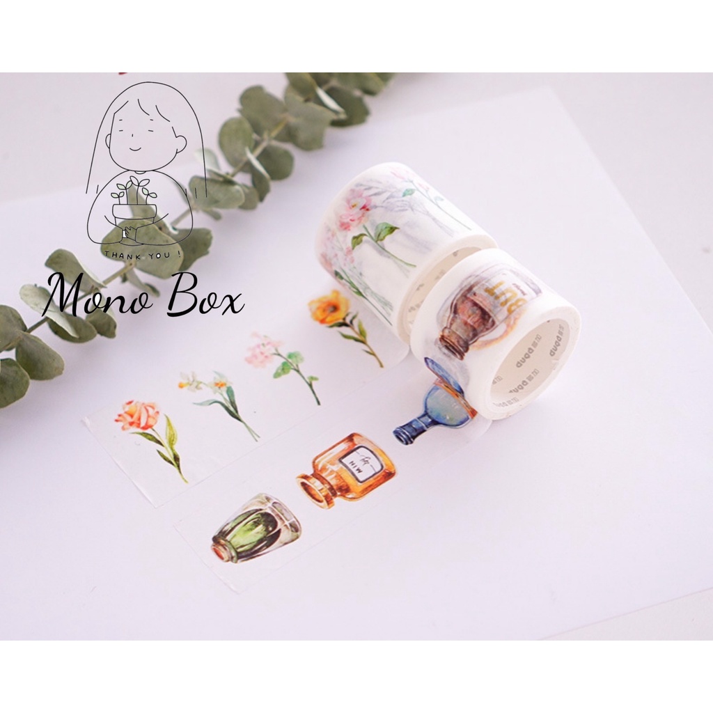 [Chiết] Washi tape mã CB014 dài 35cm, băng keo dán trang trí họa tiết chibi Mono_box