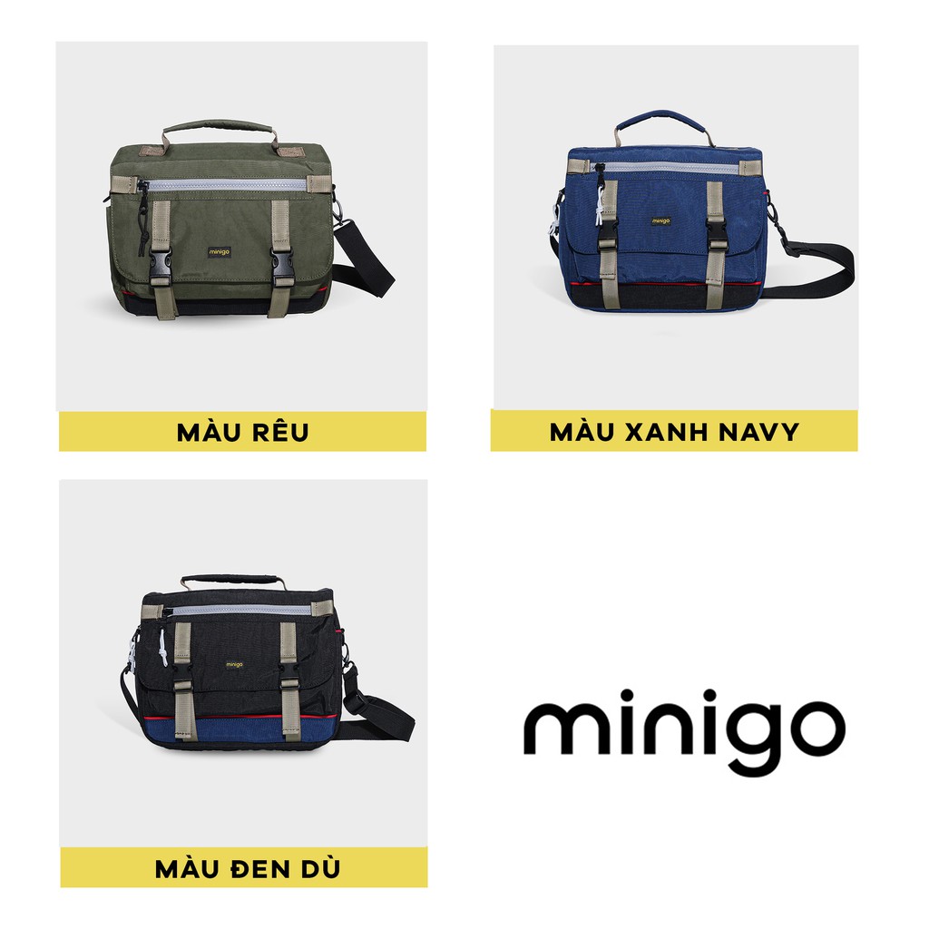 Túi đeo chéo Messenger Minigo nhiều ngăn nhiều màu trơn