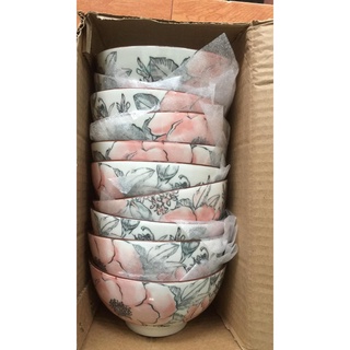 Bát đĩa bát tràng cao cấp [Lẻ 10 bát] bát đĩa sứ- Bộ bát tràng cao cấp HOA ĐỎ