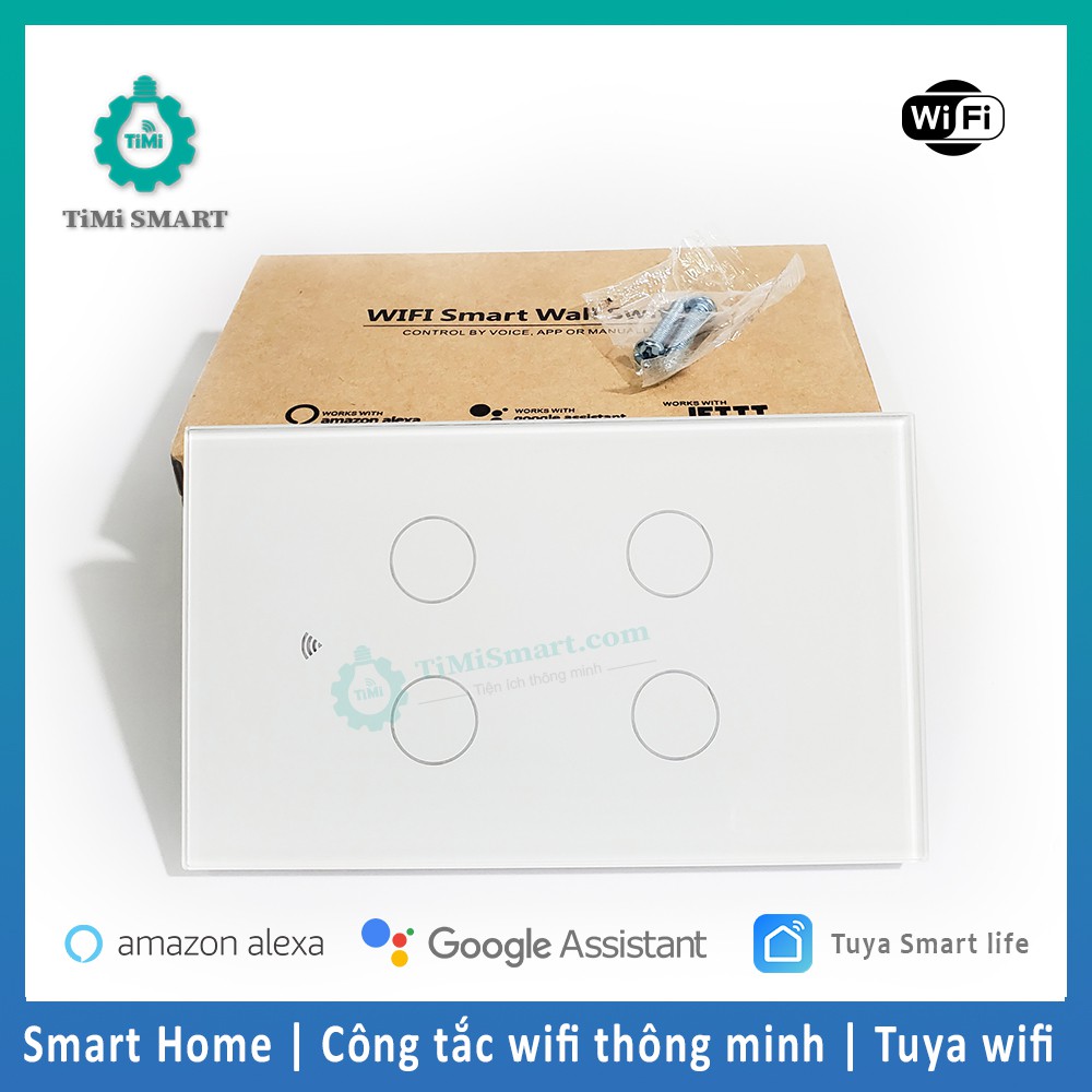 Công tắc thông minh 1-2-3-4 nốt Tuya Smart Life (Wifi + RF433)