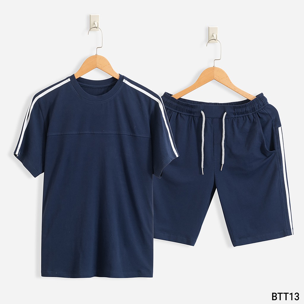 [Mã FAMALLT5 giảm 15% đơn 150K] Bộ Mặc Nhà Thể Thao Nam Thun 3 Sọc Mùa Hè Cao Cấp Batino | BigBuy360 - bigbuy360.vn