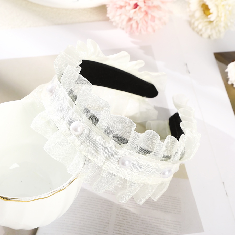 Băng Đô Vải Lưới Phối Ngọc Trai Thời Trang Hàn Quốc Cho Nữ