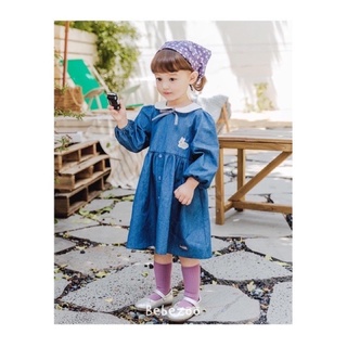 đầm denim dài tay bé gái