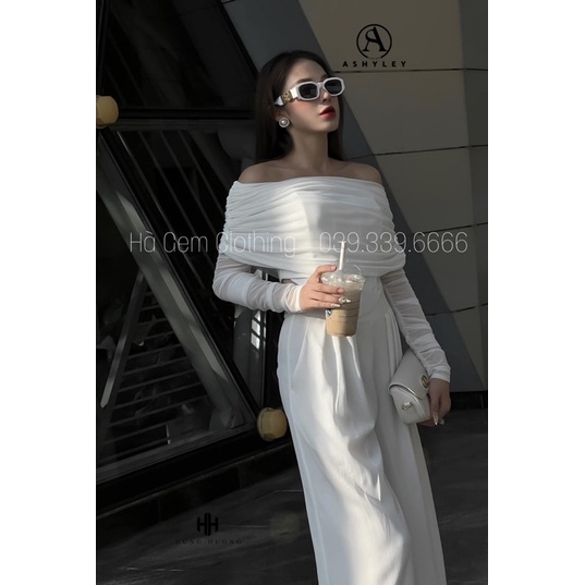 Set áo trễ vai gọng corset + quần suông