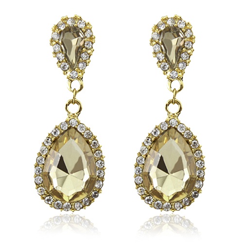 Khuyên tai dáng dài đính đá thanh lịch dành cho nữ