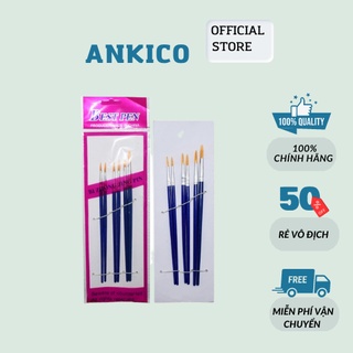 Bút lông vẽ bizhong jingpin đầu dẹt vỉ 6 cái cọ vẽ siêu mượt dùng để vẽ tranh ankico