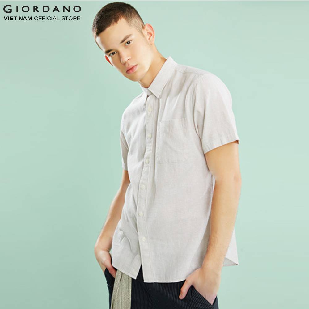 Áo Sơ Mi Linen Oxford Ngắn Tay Giordano 01049202