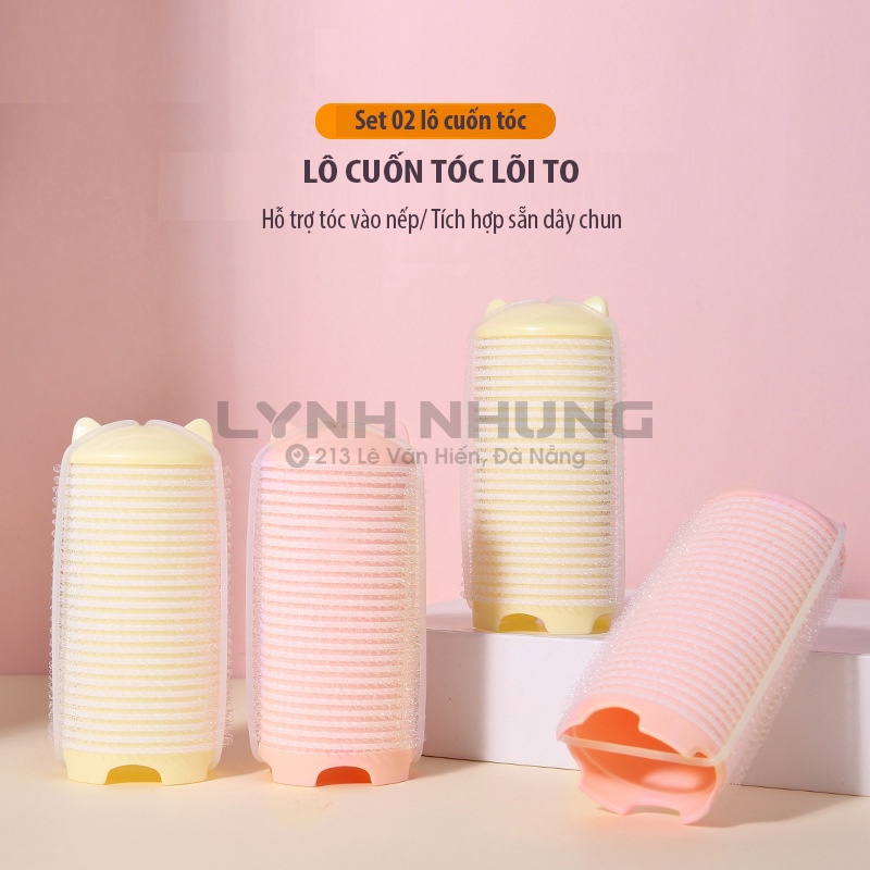 Set 02 lô cuốn tóc dễ thương, tiện lợi, nhỏ gọn và giữ nếp lâu, tự nhiên và không gây hư tổn tóc C268