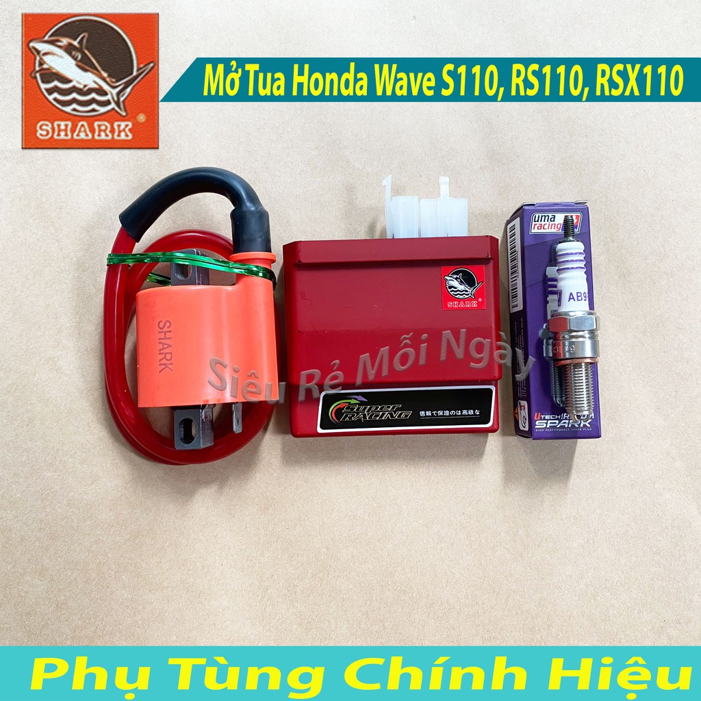 Combo IC và Mobin Sườn Shark, Bugi Uma Mở Tua Honda Wave S110, RS110, RSX110