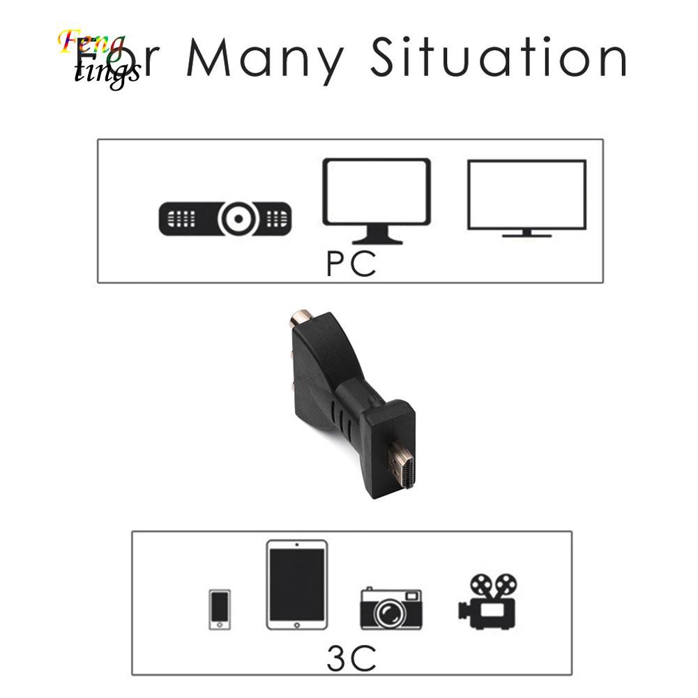 Đầu chuyển đổi cổng âm thanh/hình ảnh AV HDMI sang 3 RCA cho TV