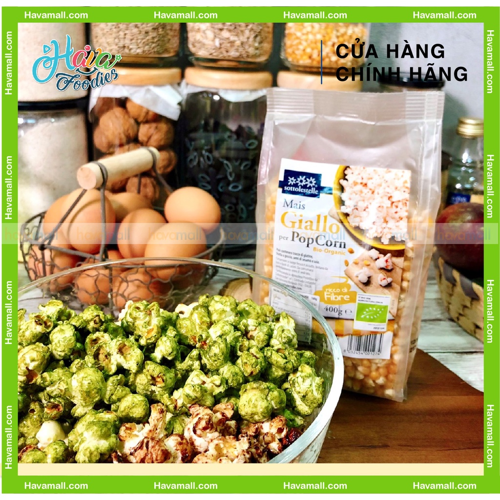 [HÀNG CHÍNH HÃNG] Bắp Vàng Nổ Hữu Cơ Sottolestelle 400gr – Organic Mais Popcorn