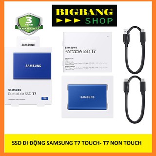 Ổ cứng di động Gắn ngoài SSD Samsung T7 Touch, No Touch 500Gb , 1TB - USB Type-C 3.2 - Bảo hành 3 năm