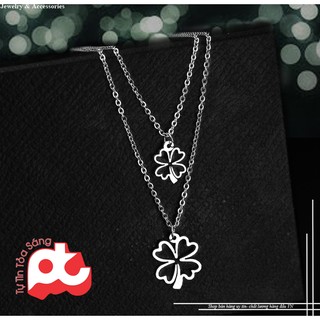 [29k] Dây chuyền inox nữ cỏ 4 lá rổng ✯