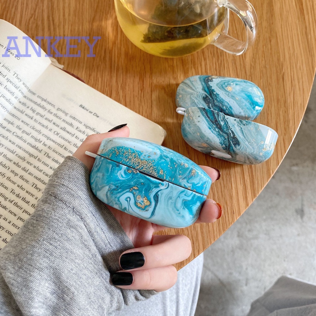 Case for Sony WF-1000XM3 WF-1000XM4 Vỏ Bảo Vệ Hộp Sạc Tai nghe không dây Họa Tiết Đá Hoa Cương Thời Trang