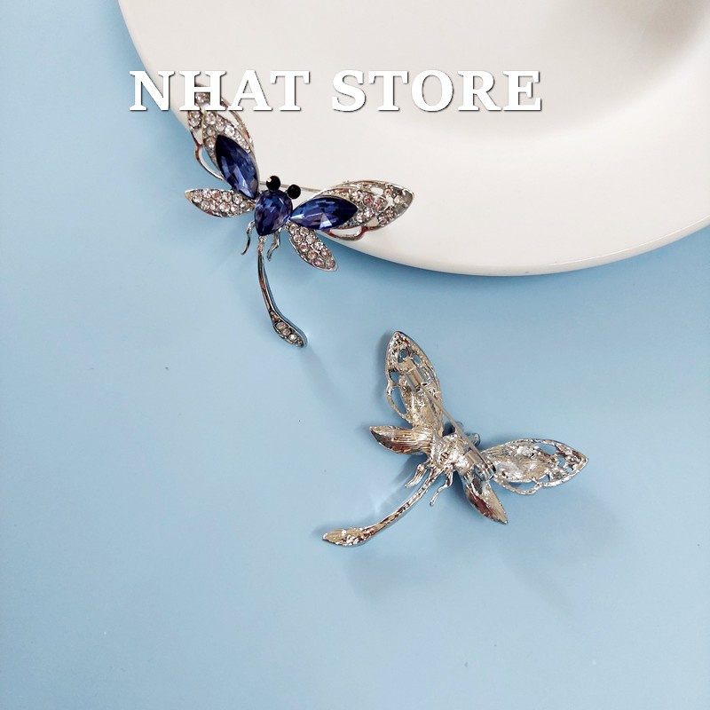 Tag ghim cài áo cao cấp, cài áo hình chuồn chuồn size 5.2 x 4.5cm Nhat Store