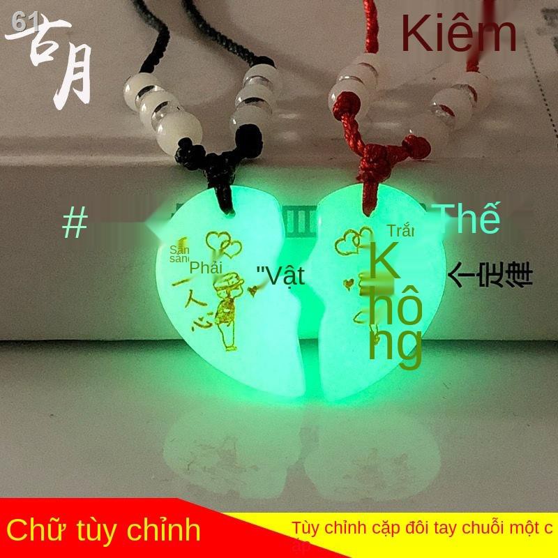 Vòng cổ đôi nam nữ Yêu xa 520 Tưởng niệm tình Quà tặng sinh viên Chuỗi xương đòn Chữ cái Mặt dây chuyền trái ti