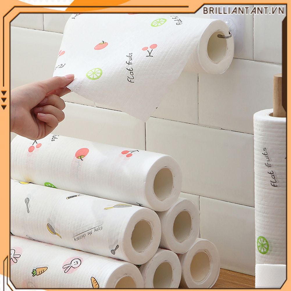 Dùng Một Lần Làm Sạch Giày Lười Áo Giấy Bếp Giấy Thấm Dầu Khăn Có Thể Rửa Được Món Ăn Vải Món Ăn Khăn Bri