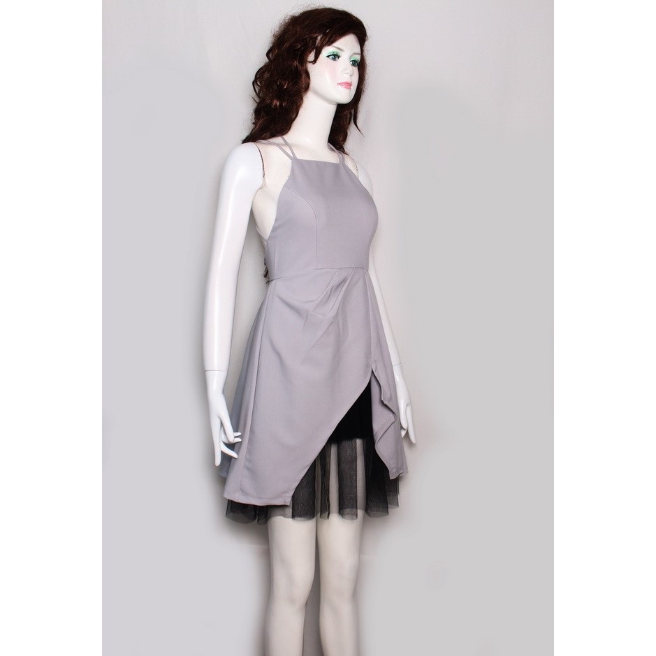 Đầm váy xoè thiết kế co cấp phối lưới hở lưng (hàng có nhiều size)