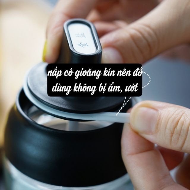 Hũ Đựng Gia Vị Thủy Tinh Kèm Muỗng