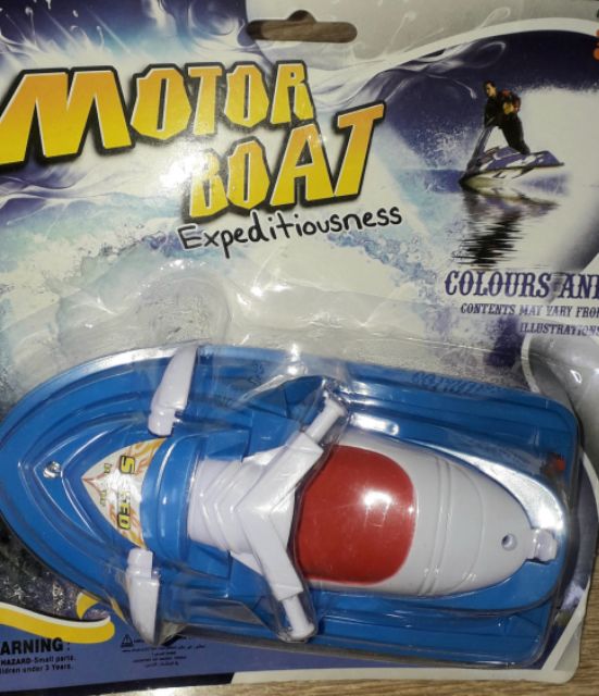 Mô hình 1 chiếc ca nô mô tô chạy dưới nước bằng nhựa tặng kèm pin