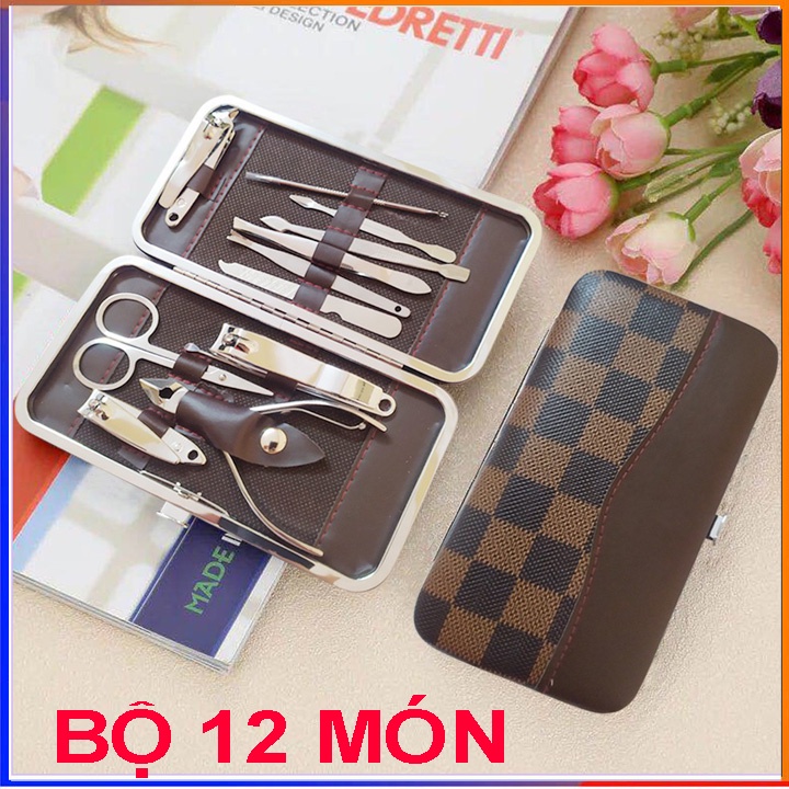 Bộ dụng cụ vệ sinh cắt tỉa móng tay móng chân 12 món